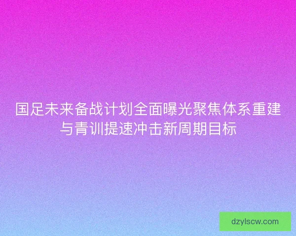 国足未来备战计划全面曝光聚焦体系重建与青训提速冲击新周期目标
