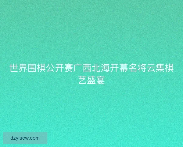 世界围棋公开赛广西北海开幕名将云集棋艺盛宴